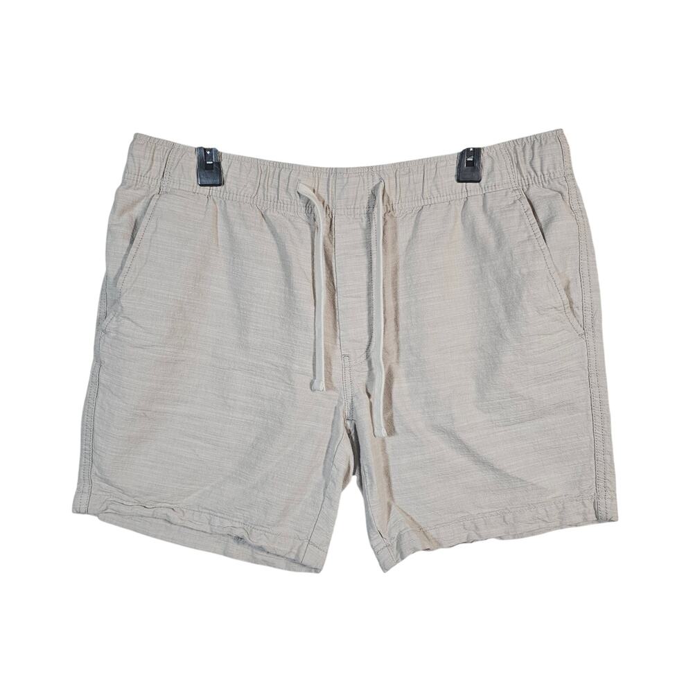 St Johns Bay Womens 100% cotton beige stretch waist shorts XL Tall